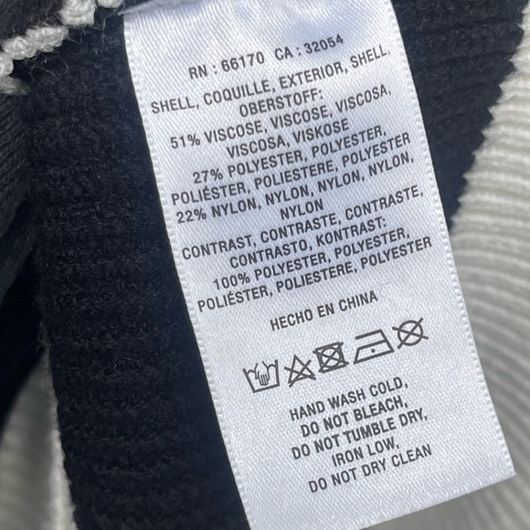 Anthropologie | Black White Striped Ruffle Collar Sweater Contemporary Coquette - Picture 6 of 7